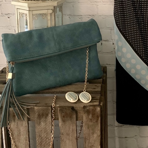 Moda Luxe Tiffany Blue Crossbody / Clutch - Picture 8 of 15
